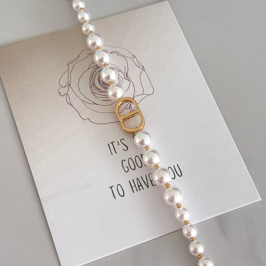 Pearl necklace fashion necklace temperament versatile high-end clavicle chain