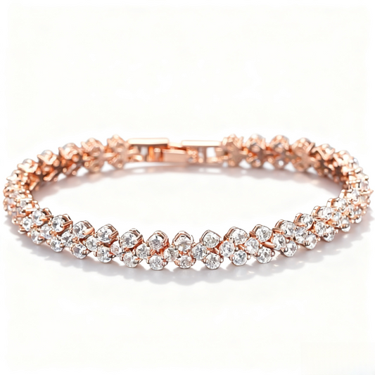 Classic Roman Style Bracelet – 5A Zircon Crystal Women’s Jewelry, Chic Korean-Inspired Design