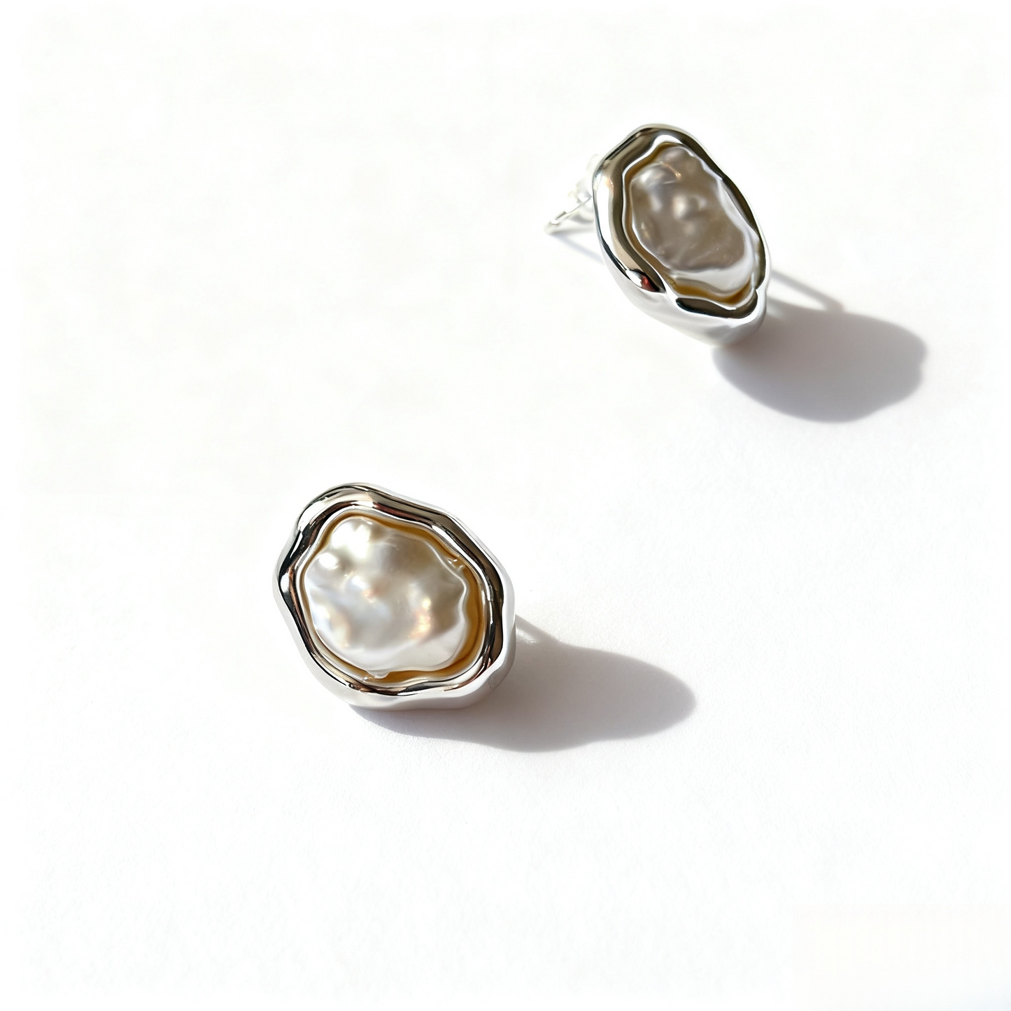 Mystical Silver Baroque Earrings Timeless Elegant Jewelry