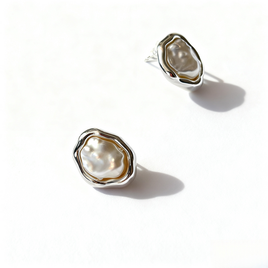 Mystical Silver Baroque Earrings Timeless Elegant Jewelry