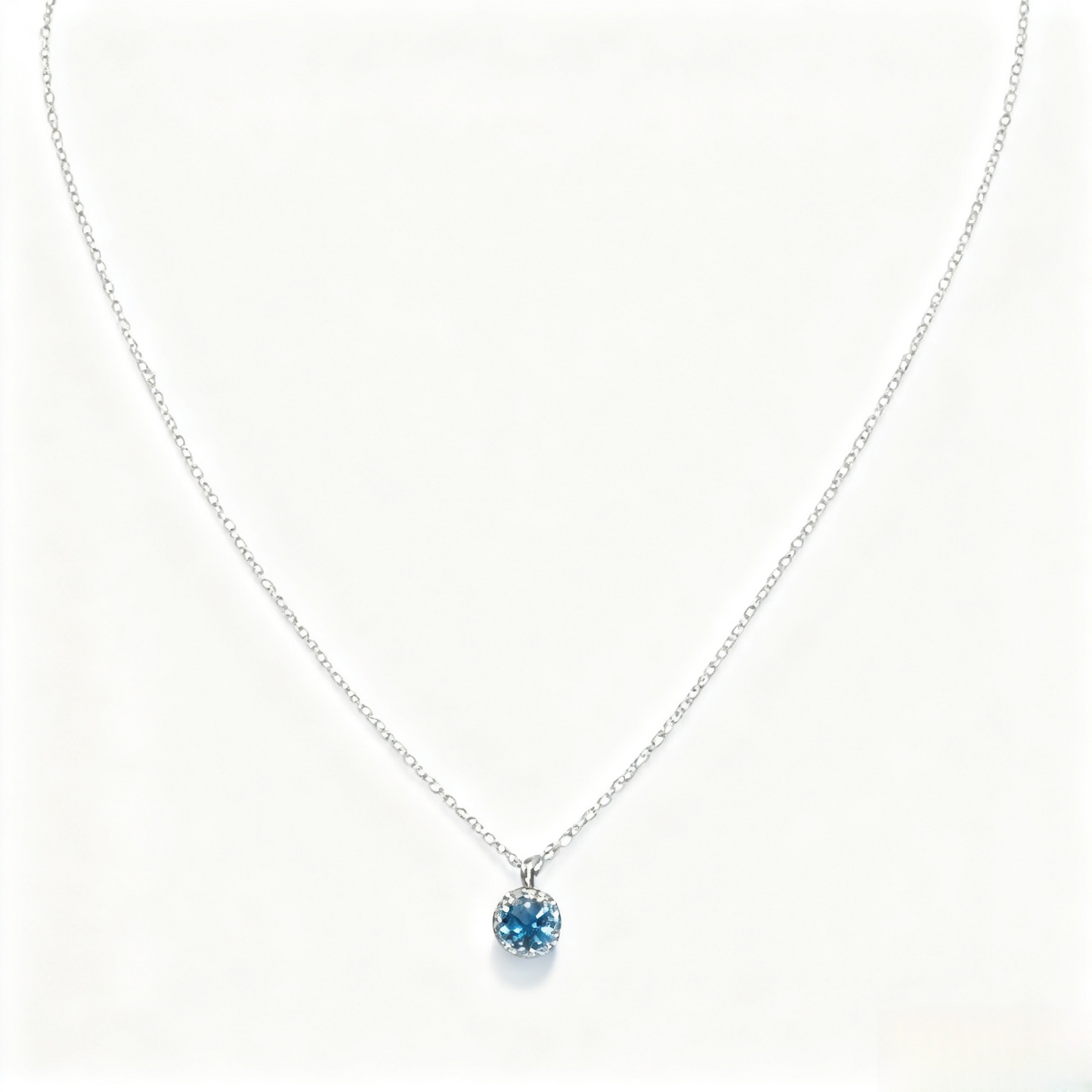 Sea Salt Mint Blue Cube Necklace Sterling Silver S925 Diamond Accent Luxury Pendant