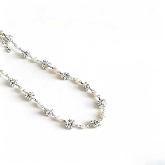 Shining Star from the Sea 18K Gold Pearl Layered Chain Choker Necklace Set